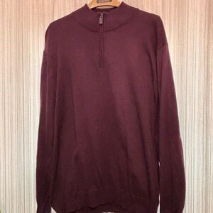 Jose A. Bank Men's Purple Zip-Up Sweater